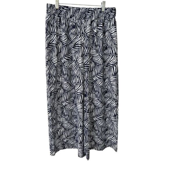 HOWON High Rise wide Leg Tropical Palazzo Pants size L - Picture 3 of 8